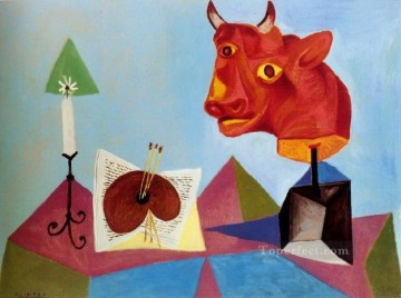 抽象的かつ装飾的 Painting - ブジー パレット テット ド トーロー ルージュ 1938 キュビスト